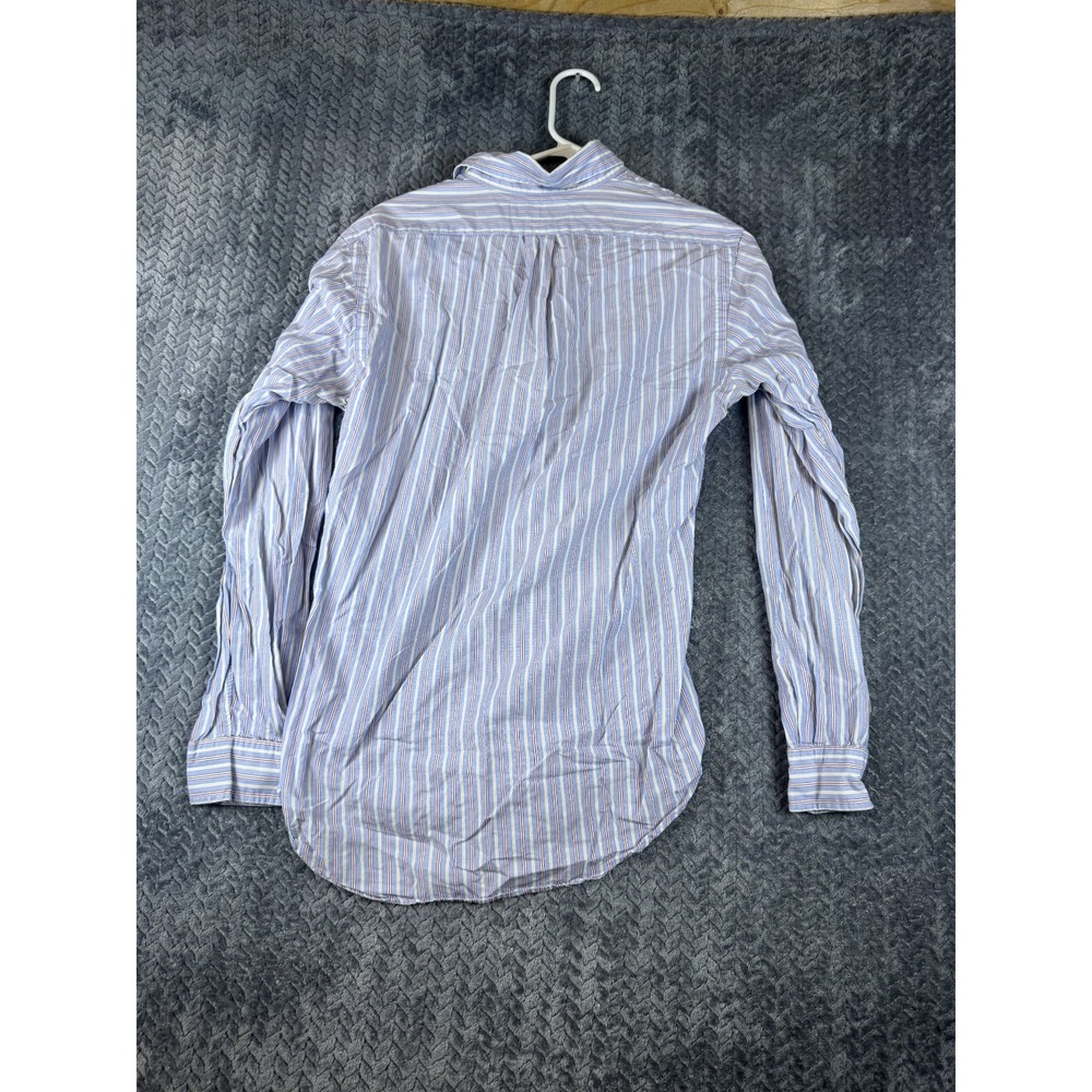 Ralph Lauren Mens Small Multicolor Custom Fit Striped High Low Button Down Shirt - Picture 7 of 8